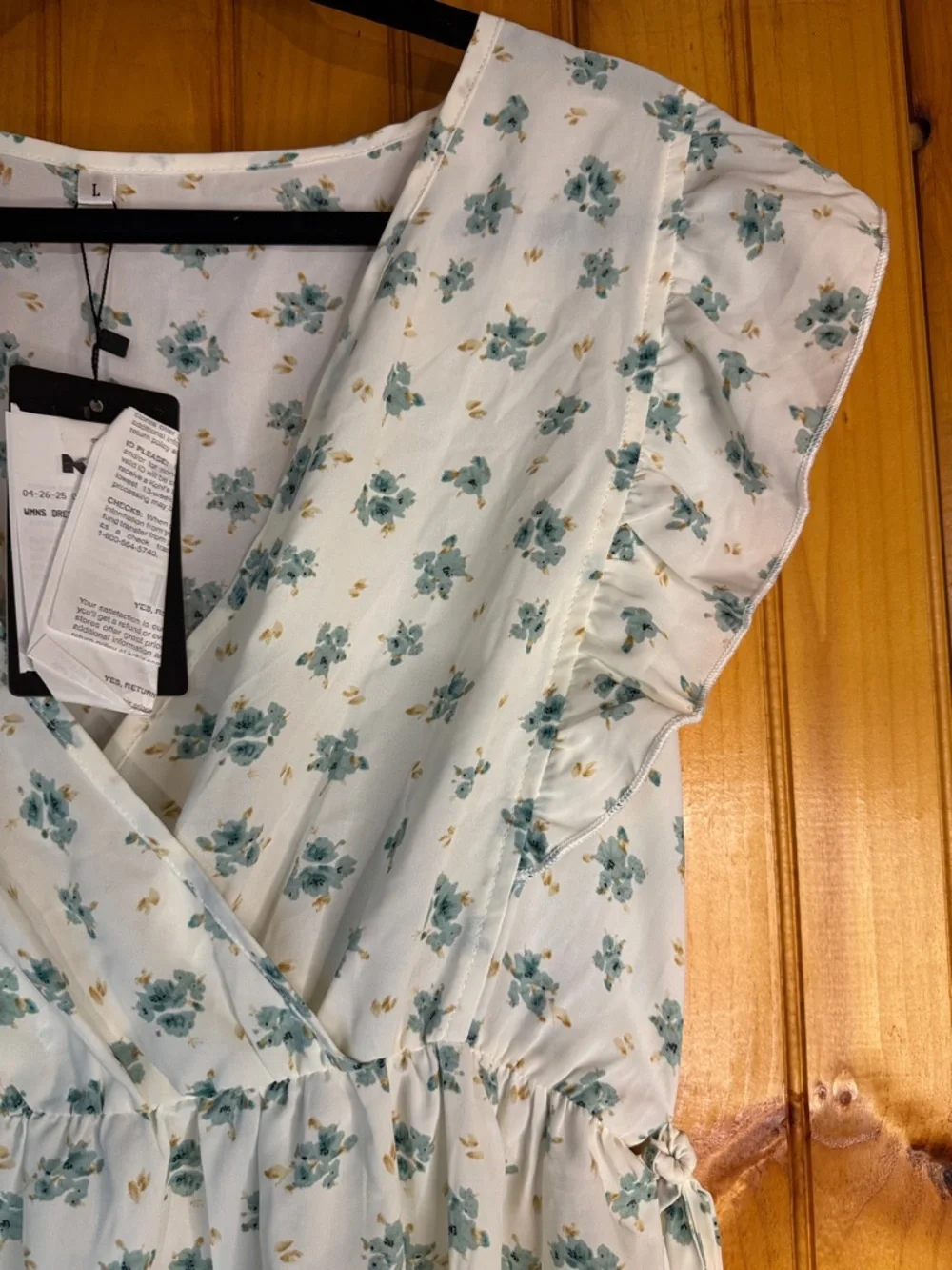 Kohl's Cream Dress with Teal Floral Print - Picture 4 of 10